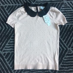 Cute Collared Sweater Top